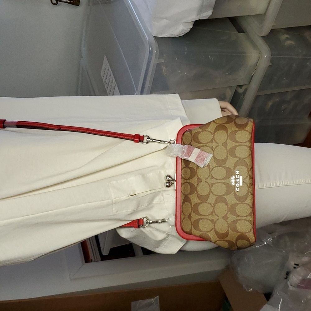 Due to Missing item- Coach CH512 Nora Kisslock Crossbody Signature Canvas